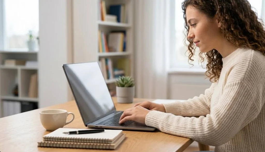 woman using free book writing apps for beginners